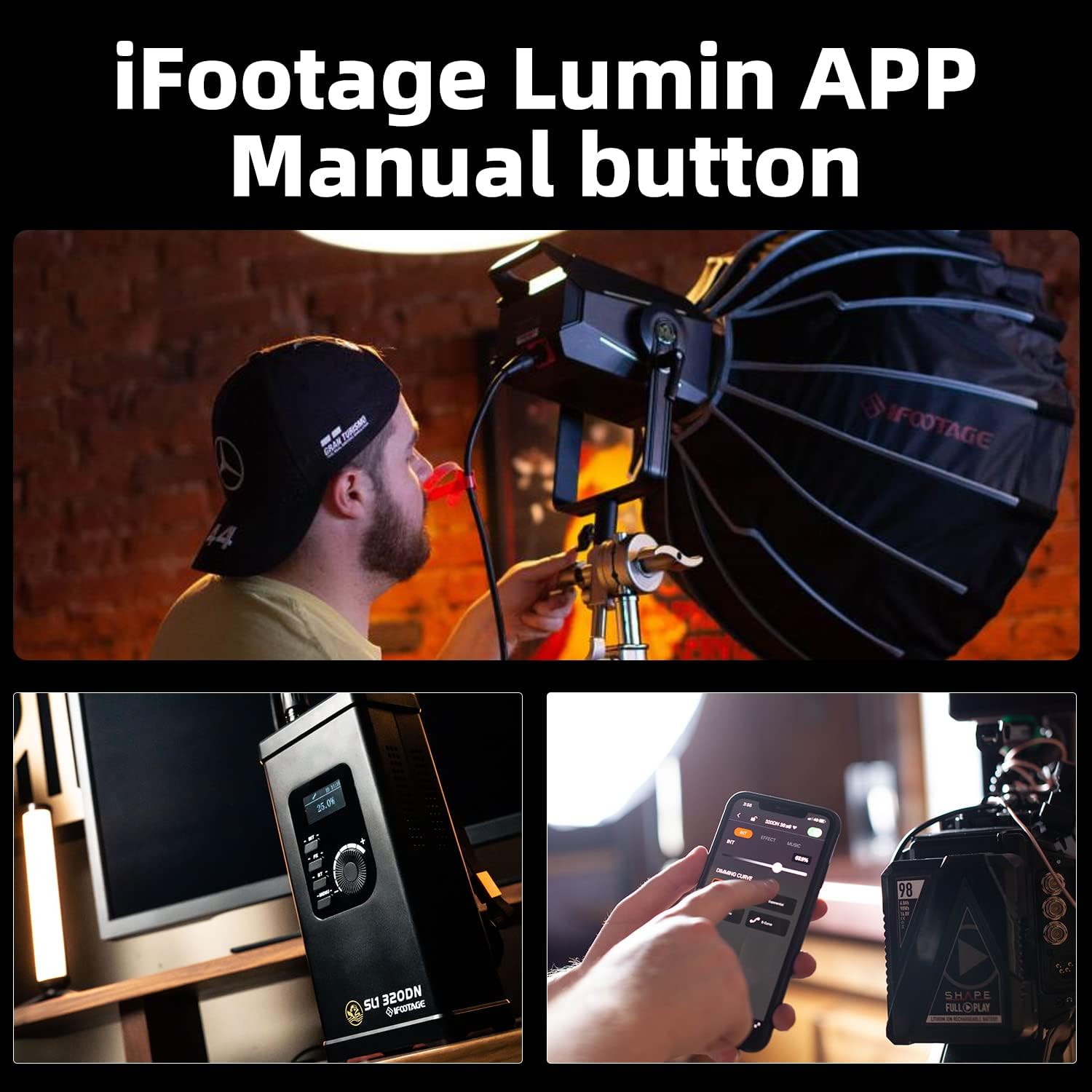 IFOOTAGE Round Base Monopod RB-A400 with 320W Video Light