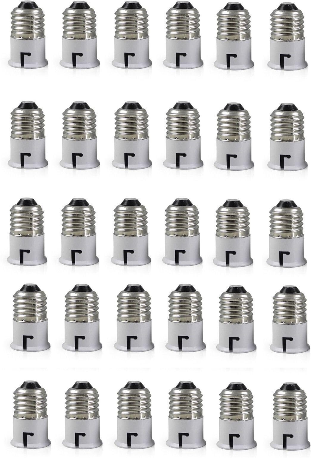 EVEHANGER E27 TO b22 Bulb Convertor Lamp Base Socket, Bulb Adapter Lamp Base Socket Extender for LED, CFL & Halogen Bulbs – Heat Resistant, Durable & Easy Installation Pack of 30