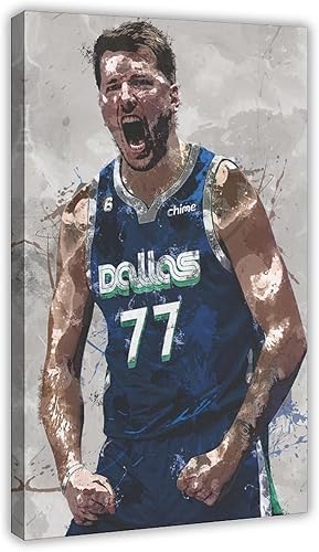 BAVIEN Luka Doncic - Pósteres artísticos de baloncesto, 8 lienzos, pósteres de decoración de pared, pinturas para sala de estar y dormitorio, marco