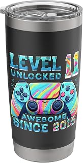 Level 11 Unlocked born 2015 11th birthday gifts video gamer Stainless Steel Insulated Tumbler