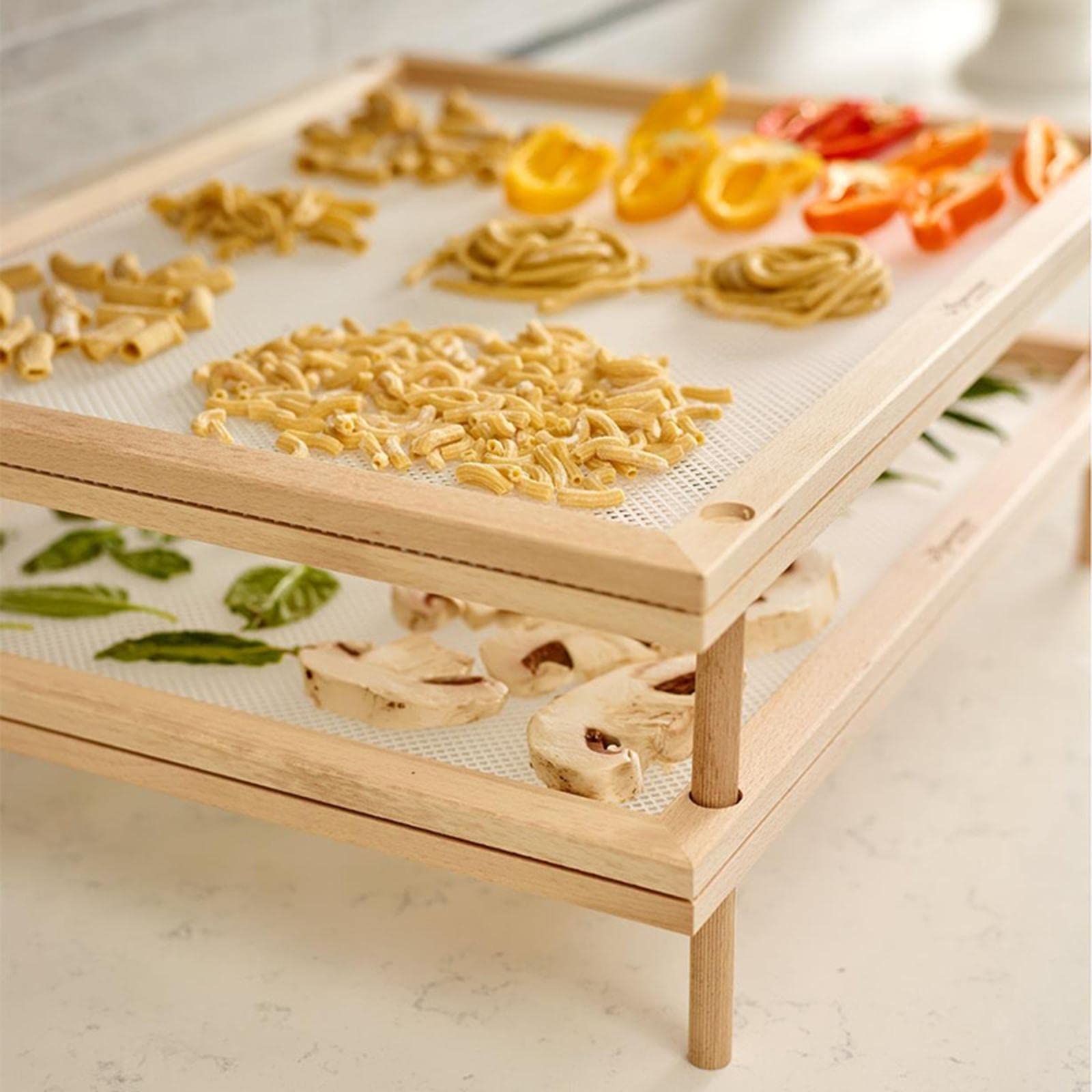 Stapelbarer Spaghetti Aus Holz, 2 Lagig, für Gemüse, Fisch Und Mehr