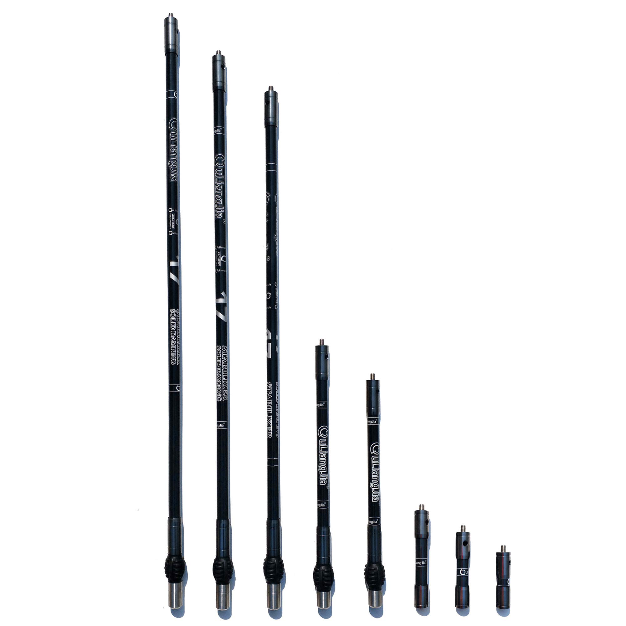 SHARROW Archery Carbon Bow Stabilizer Combo 30" 28" 26" Main-Bar Balance Bar Side Rod 12" 10" Extender Pole 5" 4" 3" Damping Rods Shock Absorber (Gray, 5")