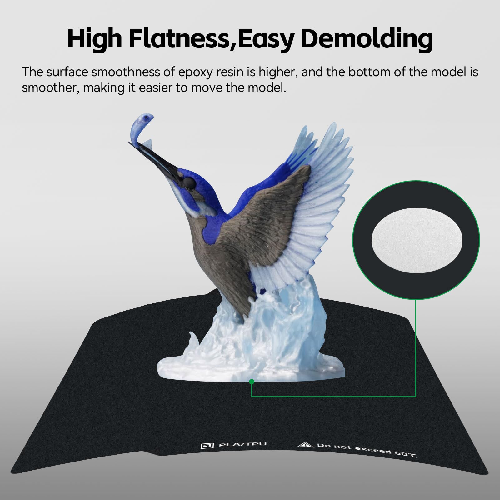 UniTak3D A1 Build Plate Żywica epoksydowa 257 * 257mm Platforma drukująca Dwustronne magnetyczne łóżko drukujące Compatible with Bambu Lab P1P/P1S /X1/X1C/X1E/A1 Drukarkami 3D