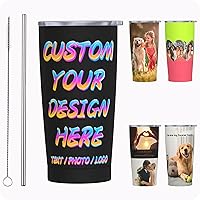 Vista 1 de Vasos personalizados con tapas y pajitas, tazas de café personalizadas para automóvil, añade tu diseño, imagen, logotipo, texto, vaso personalizado