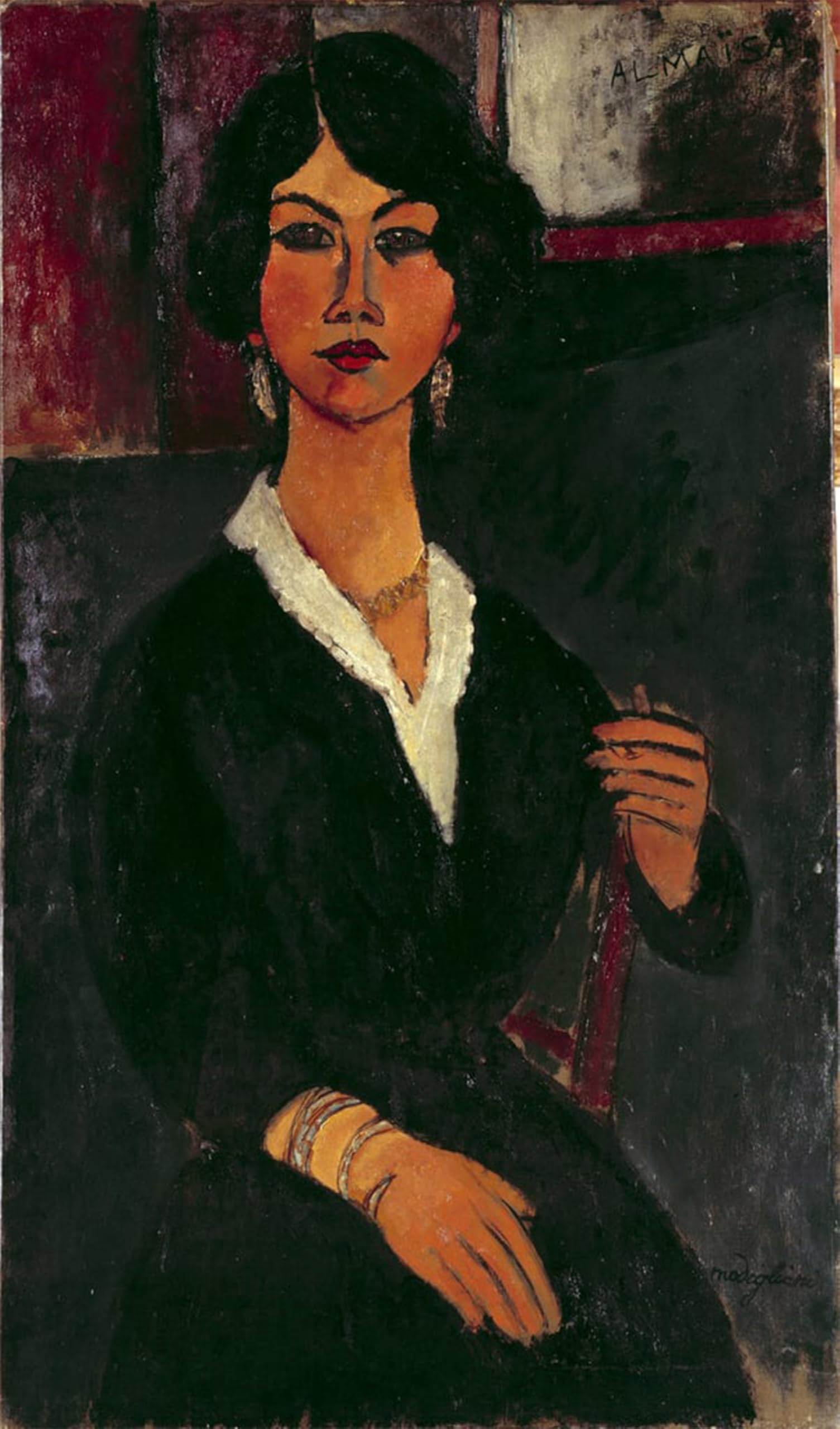 Serendipitp No Frame Retro Picture Poster Wall Art Pictures Painting Almaisa L'algerian Painting By Amedeo Modigliani Wall Art Canvas Print For Wall Decor 60X90cm