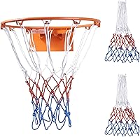 YSjinyao Heavy Duty Basketball Nets 2-Pack: 12-Loop All-Weather, Anti-Whip, Fade & Tangle Resistant for Indoor/Outdoor Hoops