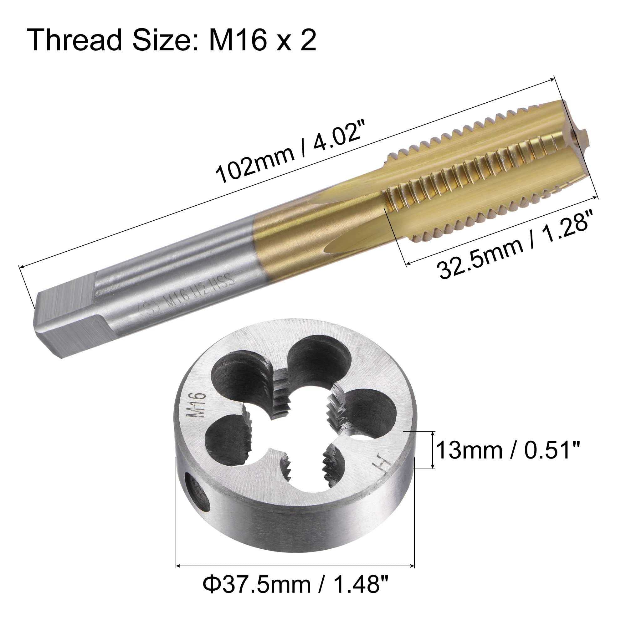 Gewindebohrer Mit Spiralnut M16 X 2 – HSS, Titanbeschichtet, 4-schneidig, H2-Toleranz, Für Sacklöcher & Zähe Materialien, Maschinengewindebohrer