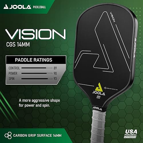 Miniatura 2 de JOOLA Vision - Paleta de pickleball con tecnología de superficie de agarre de carbono texturizado para un máximo giro y control con potencia
