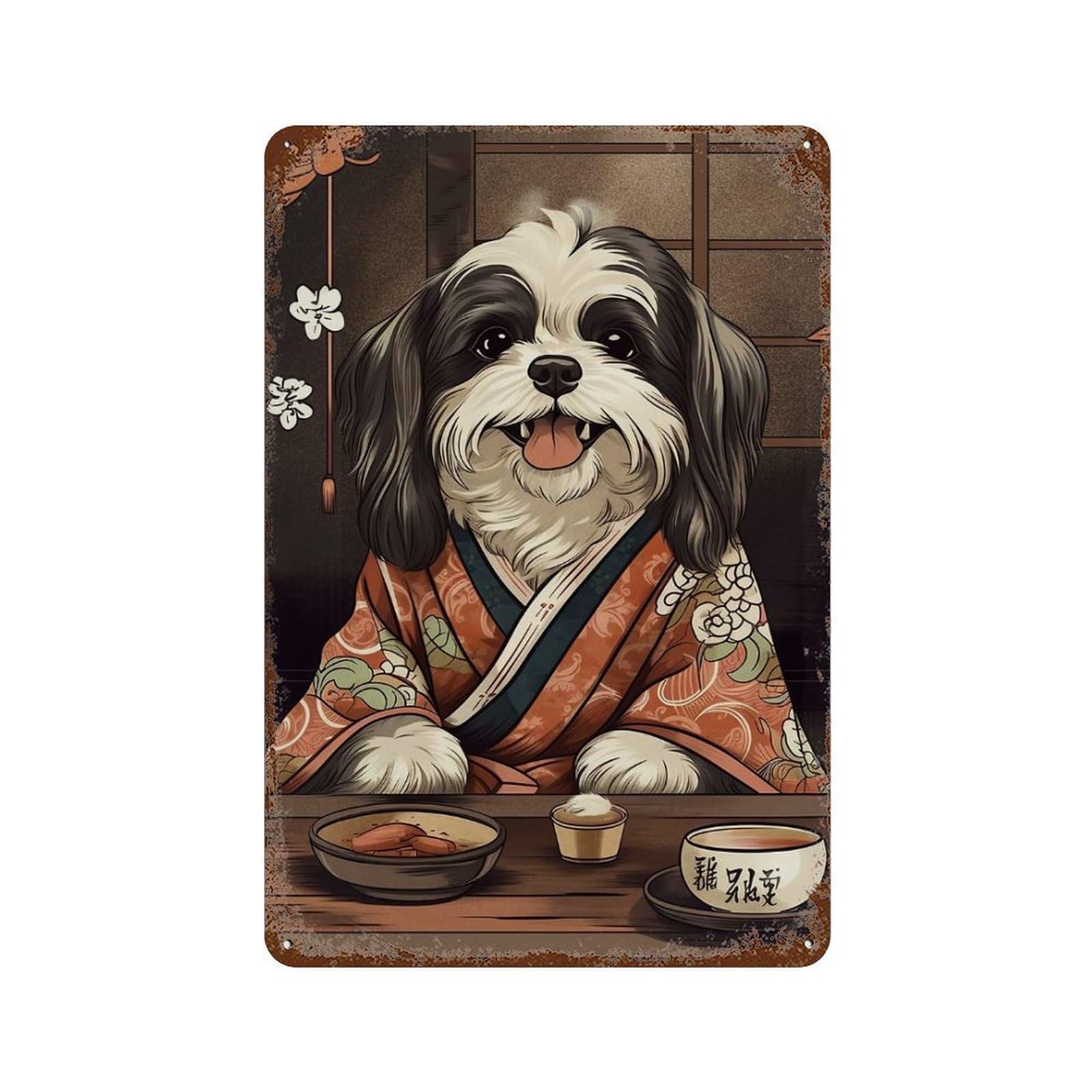 Havanese Japanese Food Weathered Tin Sign 11.8"x7.9", Ideal for Shed, Workshop And Garage Wall Decor