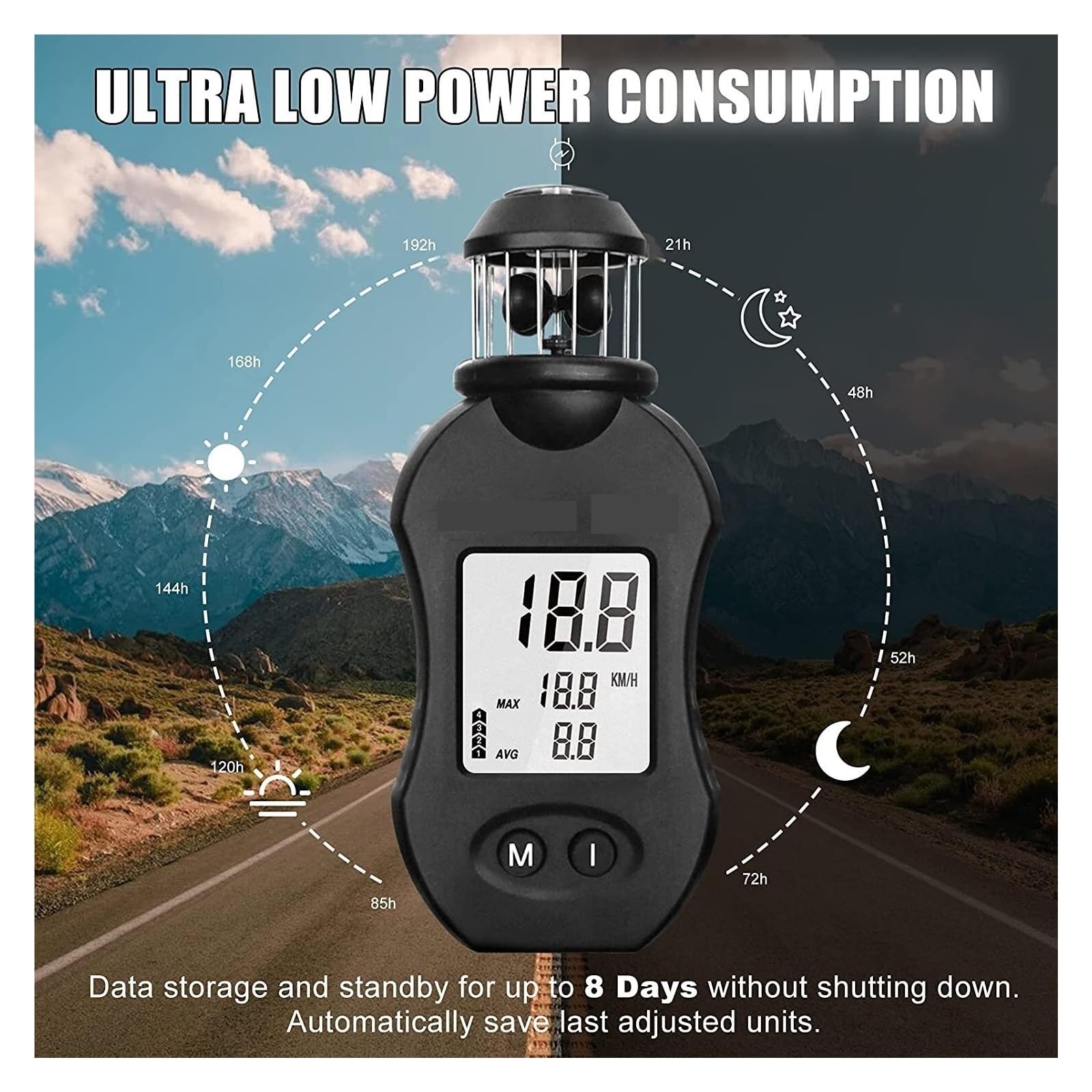 Anemómetro De Mano Medidor Velocidad Del Viento Digital Medición Volumen Aire La For Respiraderos HVAC, Navegación En Bote, Tiro Mediciones Precisas Versátiles