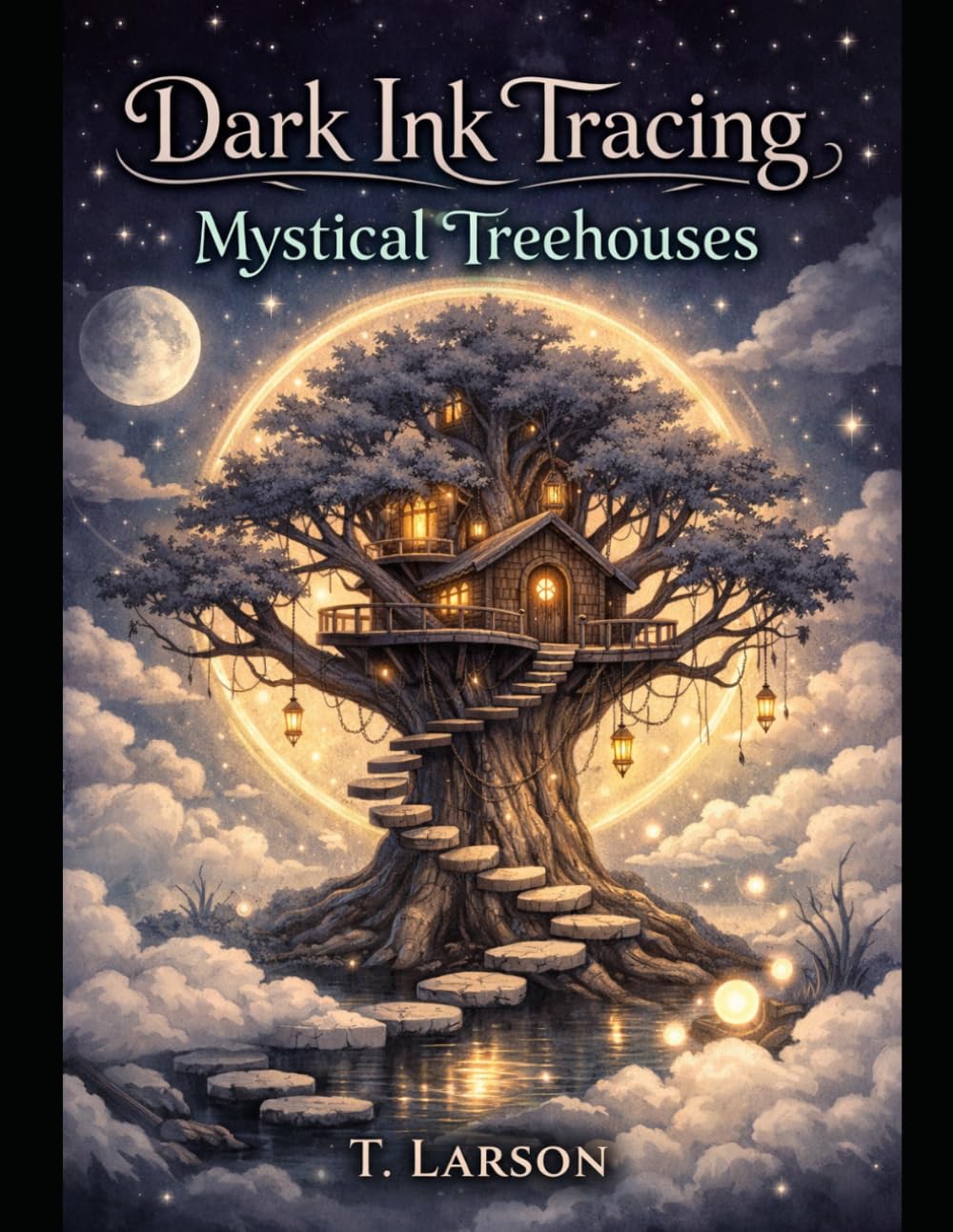 Dark Ink Tracing: Mystical Treehouses (Dark ink Tracing Series)