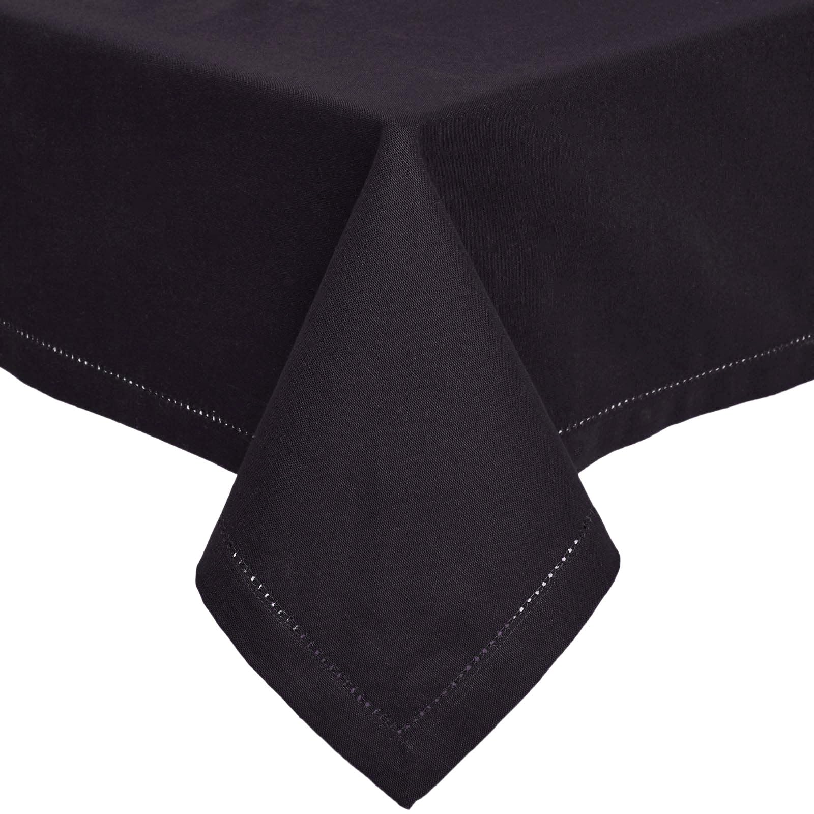 Homescapes Plain Cotton Tablecloth - Black - 137cm x 178cm