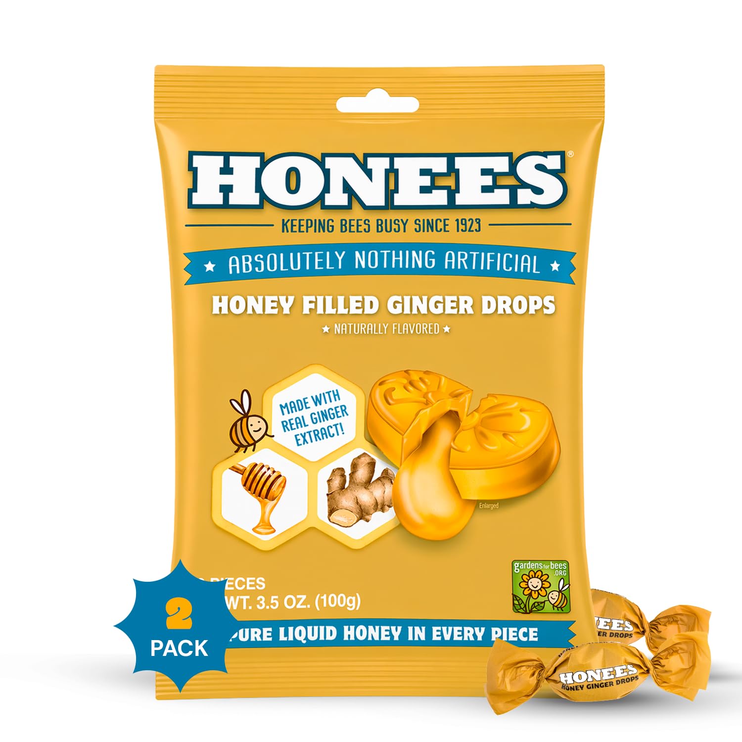 Amazon.com: Honees Filled Honey Ginger Drops, Natural Cough Drops