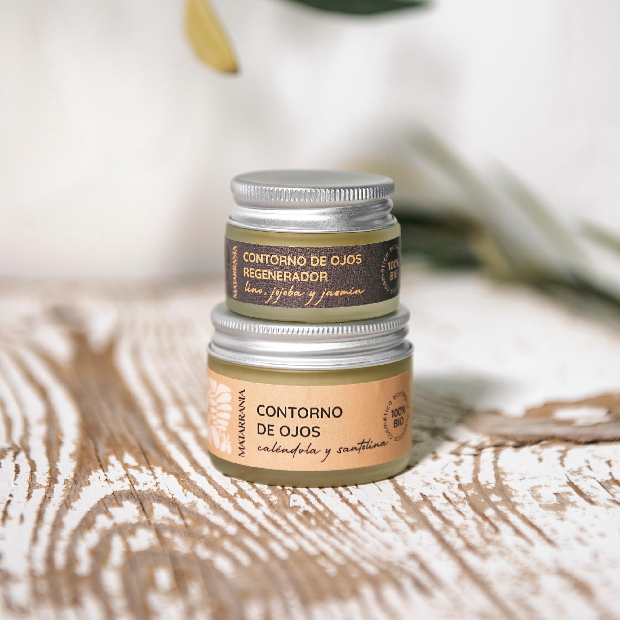 MATARRANIA Contorno Occhi Rigenerante Intensivo 100% Naturale e BIO, Contorno Occhi Tenditore e Antiossidante, Anti-età Pelle Matura, Riduce Rughe e Rivitalizza, Lino, Jojoba e Gelsomino, Senza Acqua