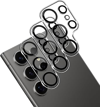 TUTUO [3 Pack Compatible with Samsung Galaxy S25 Ultra Camera Lens Protector Tempered Glass, Anti-Scratch, No Bubbles, 9H Hardness, HD Easy Installation Camera Screen Protector Film