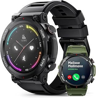 SPeesy Smart Watch for Men(Answer/Dial Calls),Military Tactical 1.39'' Waterproof Fitness Watch Tracker with Heart Rate Monitor/Sleep Monitor Outdoor Sports Smartwatch,Black