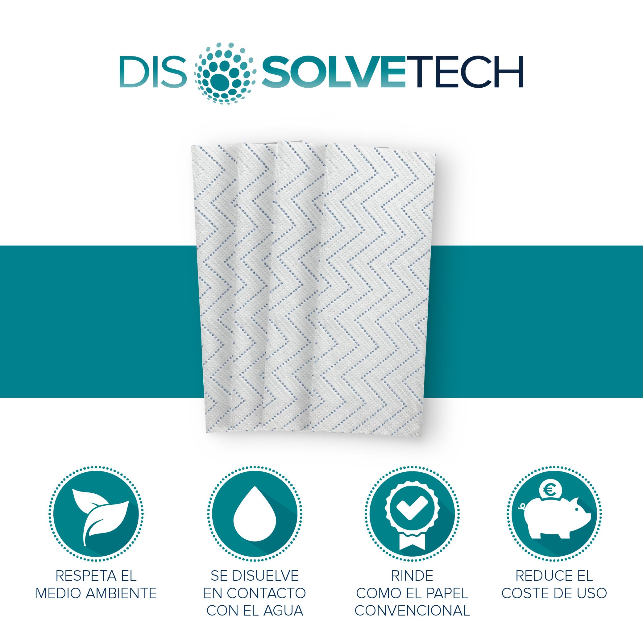 Papernet 411169 Toallas de mano Plegado V Dissolve Tech - Caja de 15 paquetes (Total toallas 3150) - ideal para lugares de alto trafico