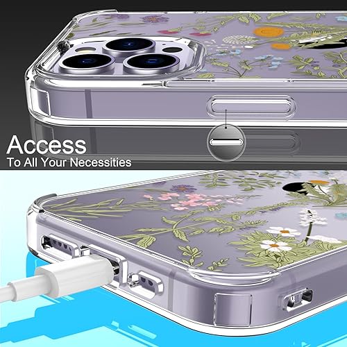 Miniatura 6 de LUHOURI Funda para iPhone 15 Pro con protector de pantalla - Funda duradera transparente - Diseños de moda para mujeres y niñas - Funda protectora