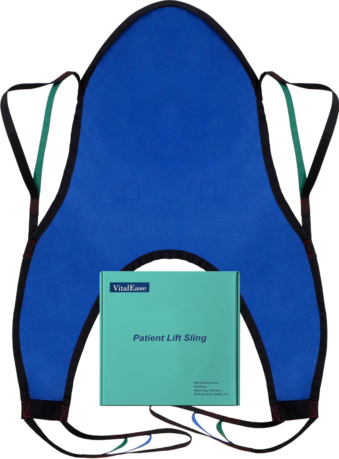 U-Shaped Patient Lift Sling with Head Support, 600 lb Bariatric Capacity — Padded Full Body Transfer Sling for Hoyer Lift, Elderly, Stroke & Disabled Home Care, Toilet & Shower (Medium)