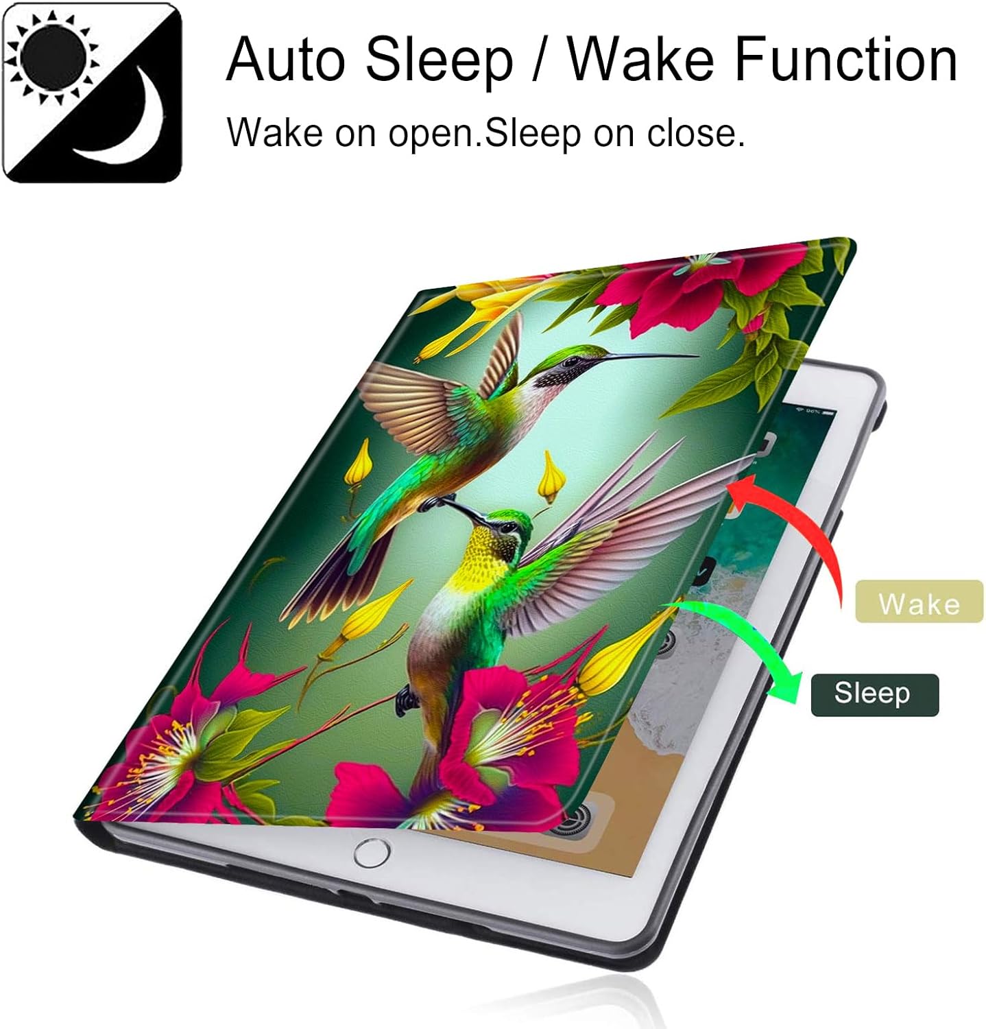 for All-New Fire Max 11 Case 13th Generation 2023 Release 11 inch with Adjustable Stand & Auto Wake/Sleep Feature Smart Protect Cover Tablet Case - Green Hummingbird