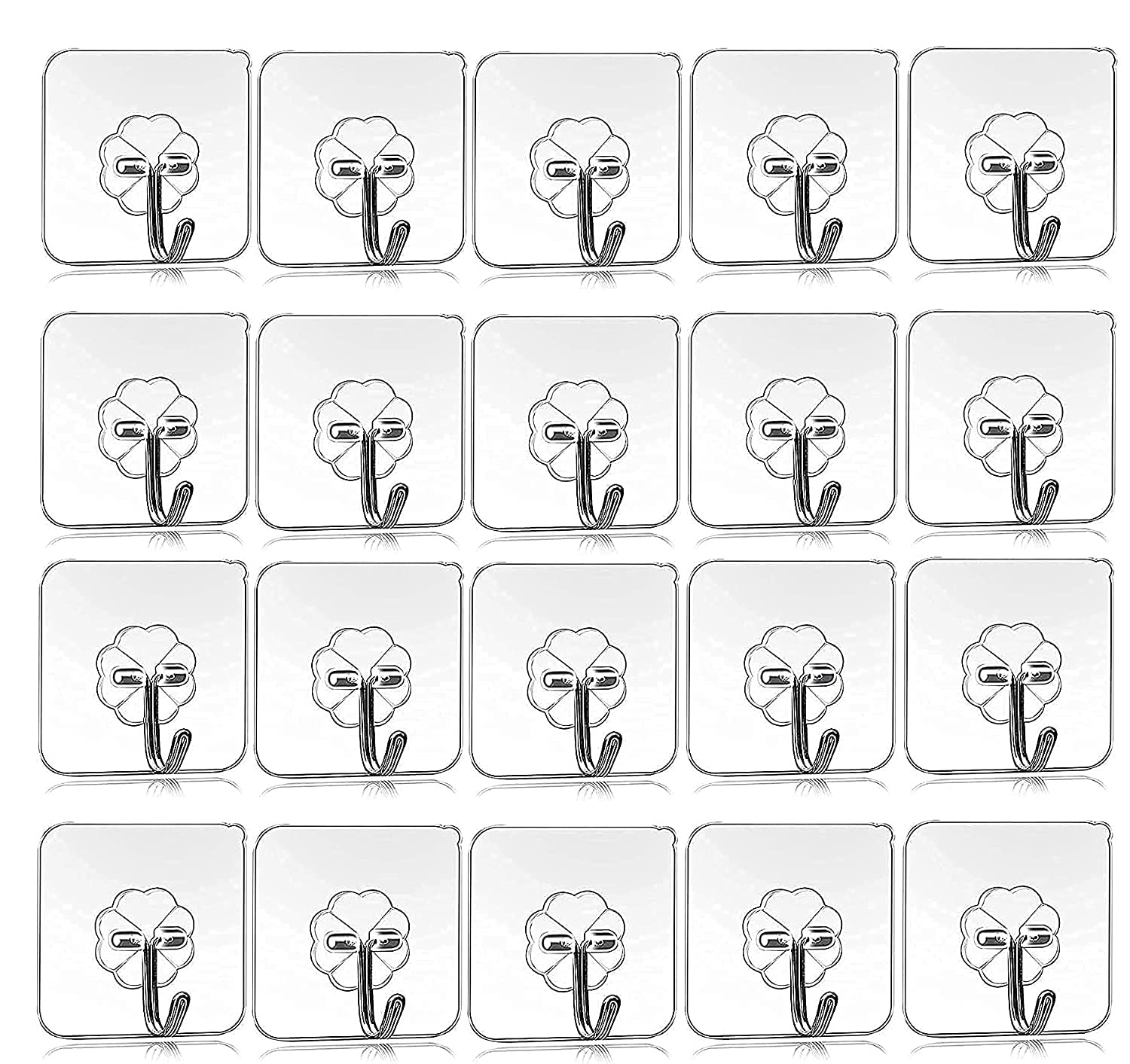 JIALTO 20 Pcs Heavy Duty Transparent Wall Hooks - Versatile Adhesive Hangers for Clothes, Kitchen Accessories, and More - No Drilling Required (B0CMTZPW4V) Amazon Price History, Amazon Price Tracker