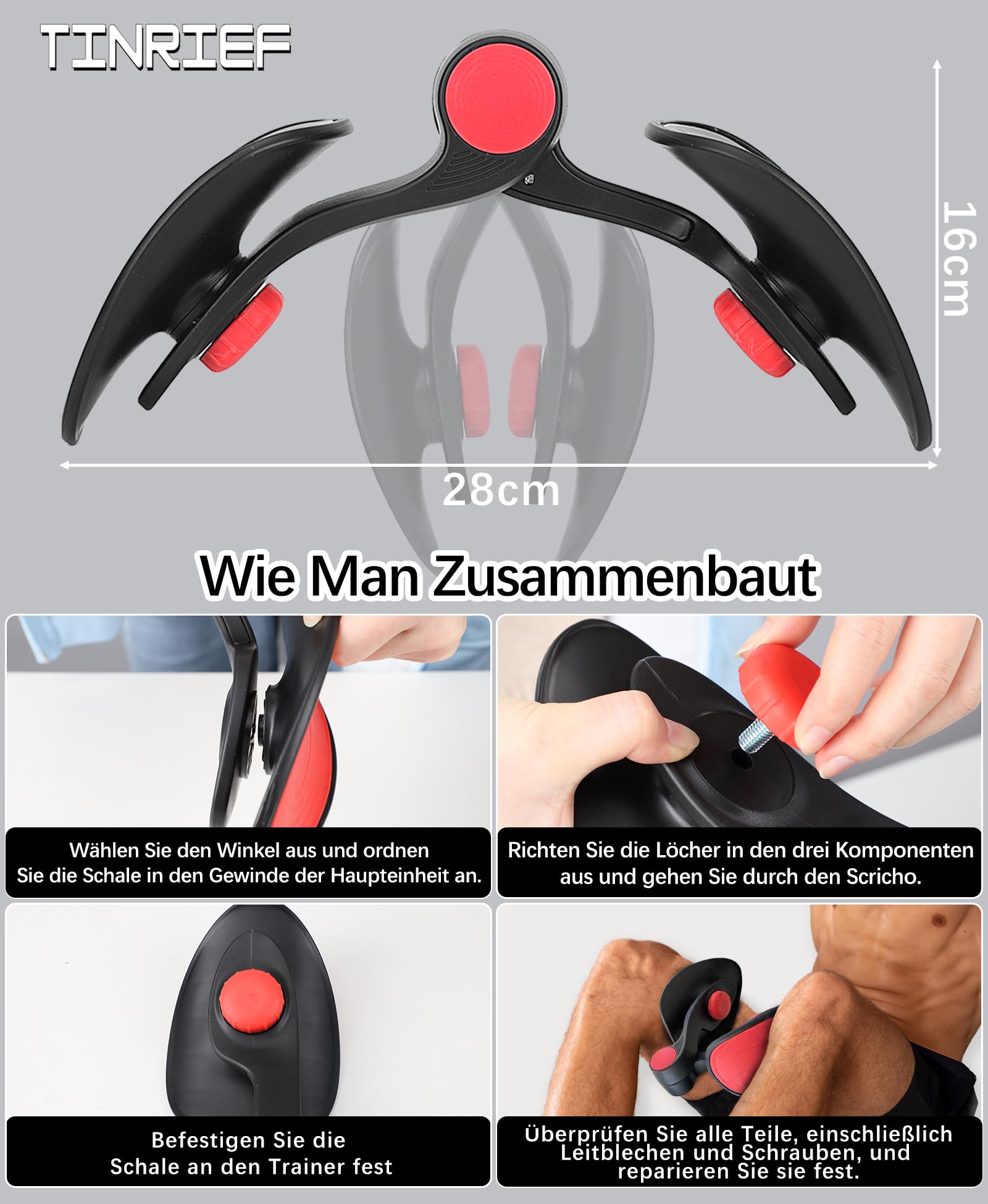 Oberschenkeltrainer 16KG Beckenbodentrainer für Männer und Damen, Beinpresse für Zuhause und Beintrainer, Beckenboden Trainingsgerät, Kegel Trainer für Postpartale Erholung, Gesäßtrainer mit Band