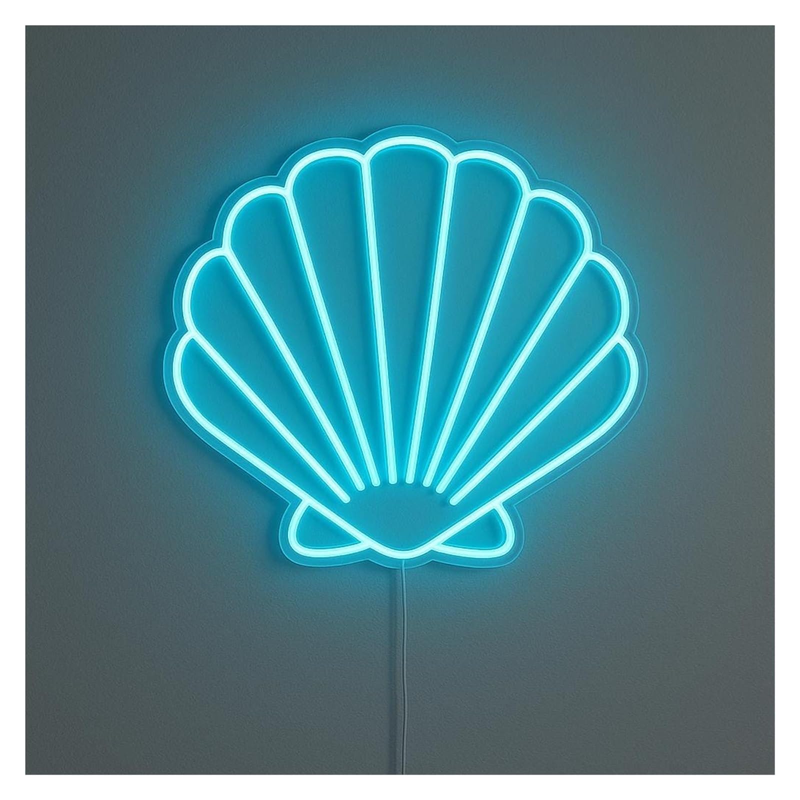Shouxi B Sign Lamp Seashell Neon Sign, Suitable For Living Room Wall Decor With Dimmable 51Cm
