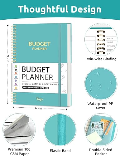 Miniatura 7 de Agenda de presupuesto, libro de presupuesto mensual con cuaderno de seguimiento de gastos, organizador de facturas sin fecha y planificador de