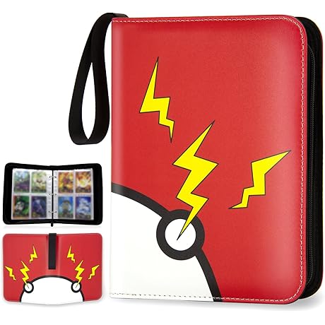 Game Collection Binder Card Holder Pokemon Card Binder Folder 4-Pocket Sleeves
