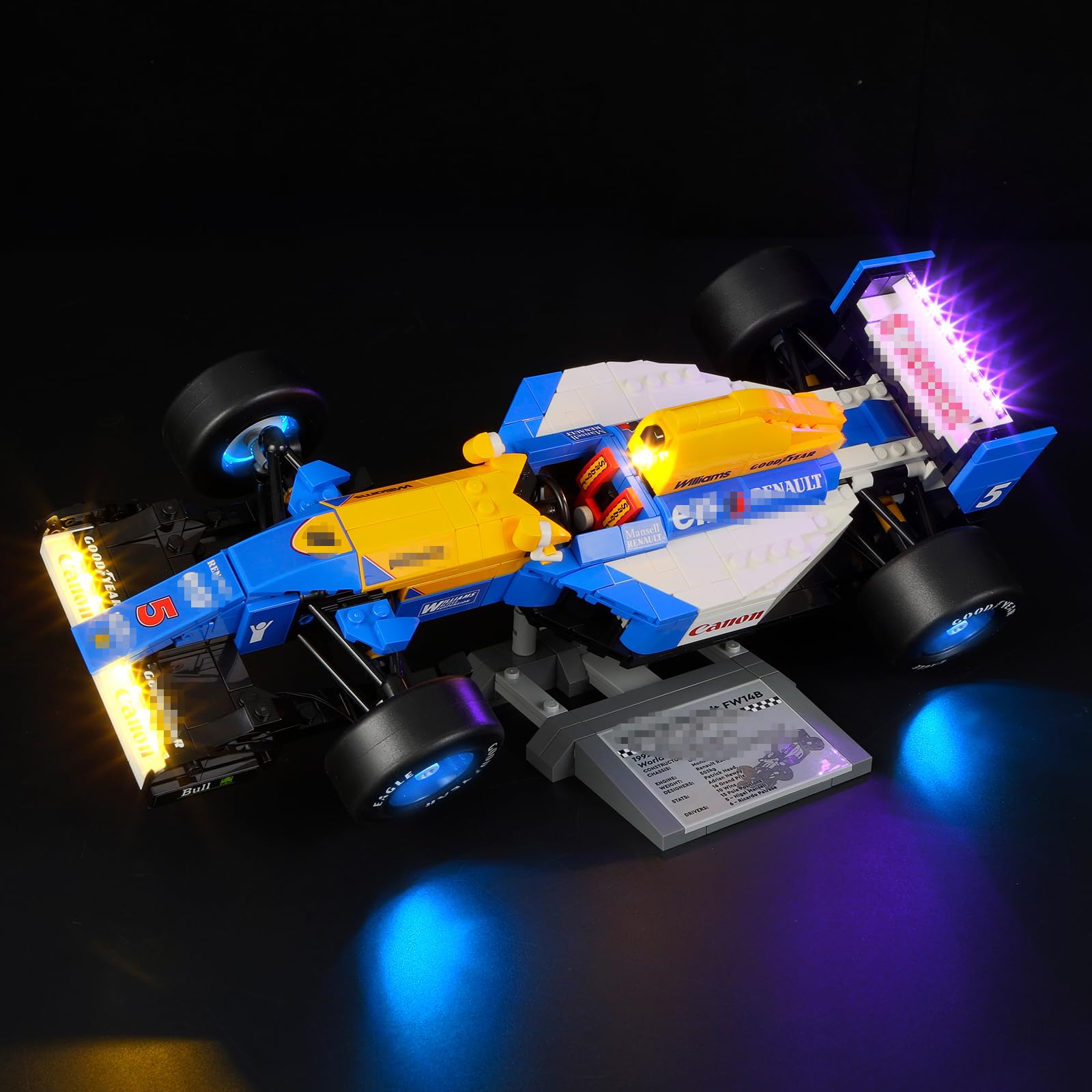 GEAMENT LED Light Kit Compatible with LEGO Williams Racing FW14B & Nigel Mansell Building Blocks Model - Lighting set for Icons 10353 (Model Set Not Included)