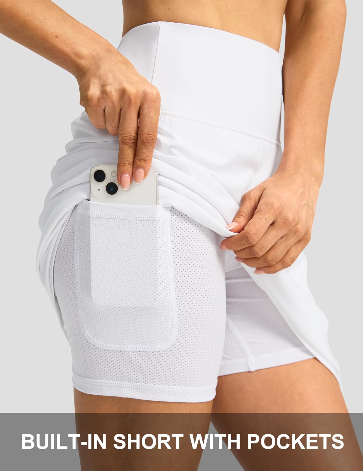G Gradual 19" Skorts for Woman Knee Length Golf Skirt Long Athletic Tennis Skorts for Women Dressy Casual with Shorts Pockets thumbnail