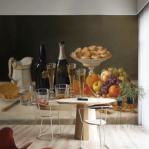 Miniatura 10 de Murales de animales murales de pared de gato, pintura al óleo, 148 pulgadas de ancho x 110 pulgadas de alto, lienzo de guitarra y libro, papel de