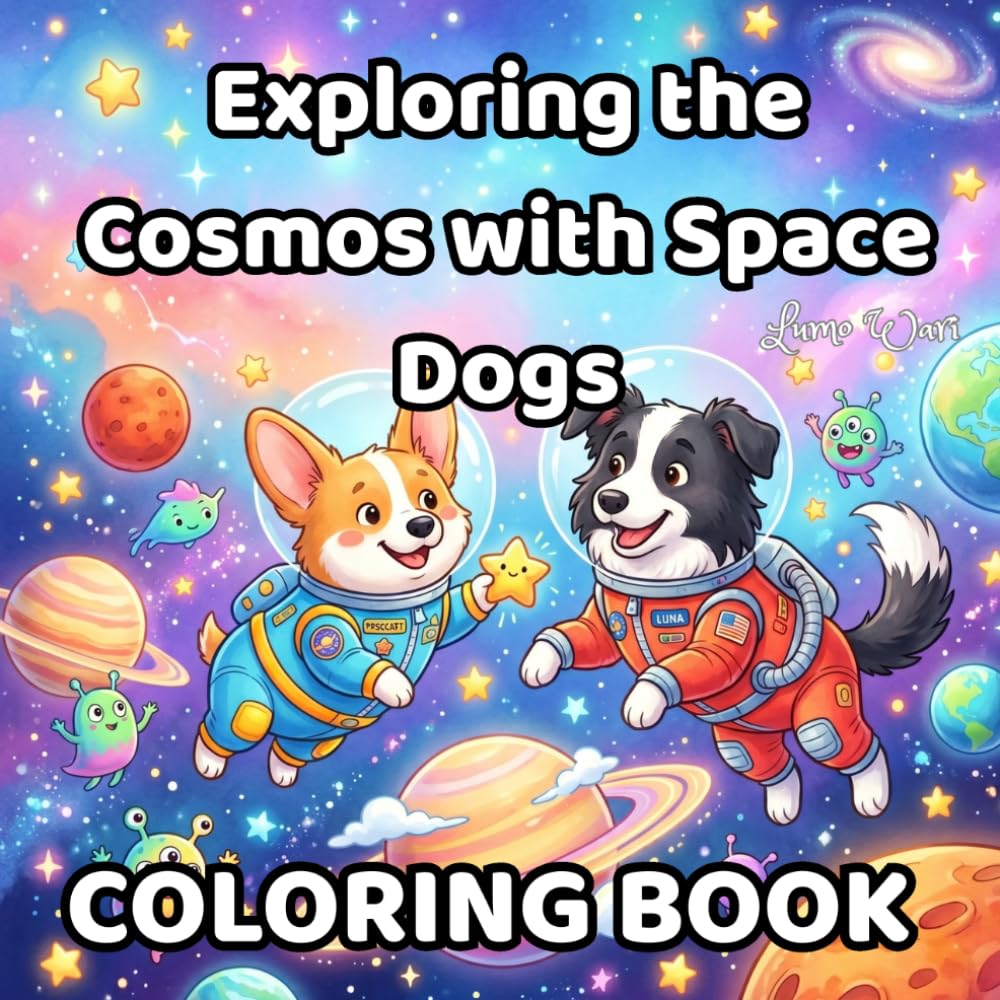 Exploring the Cosmos with Space Dogs: Exploring the Universe Coloring Book for Kids