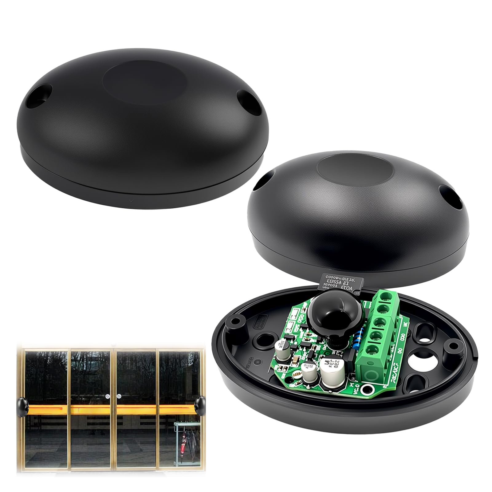 1 Par de Sensores de Fotocélula,Kit universal de fotocélula infrarroja 12 / 24v AC - DC, sensor de Seguridad con filtro solar,para automatización de puertas y garajes