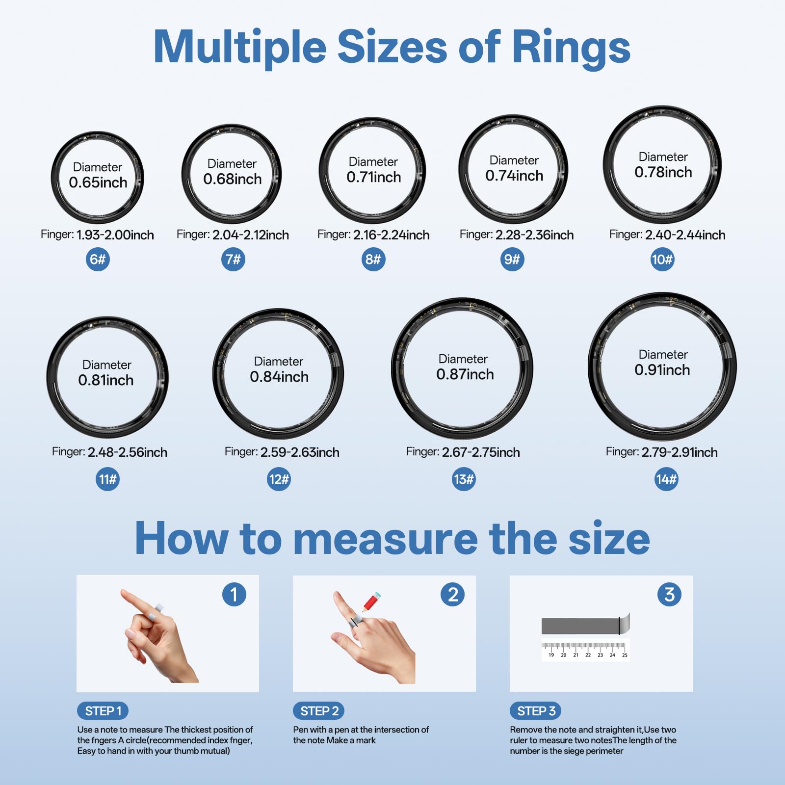Anillo inteligente para mujeres y hombres, anillo de seguimiento de fitness con frecuencia cardíaca/rastreador de sueño/oxígeno en sangre/HRV/estrés/calorías/pasos, impermeable IP68 para iOS y