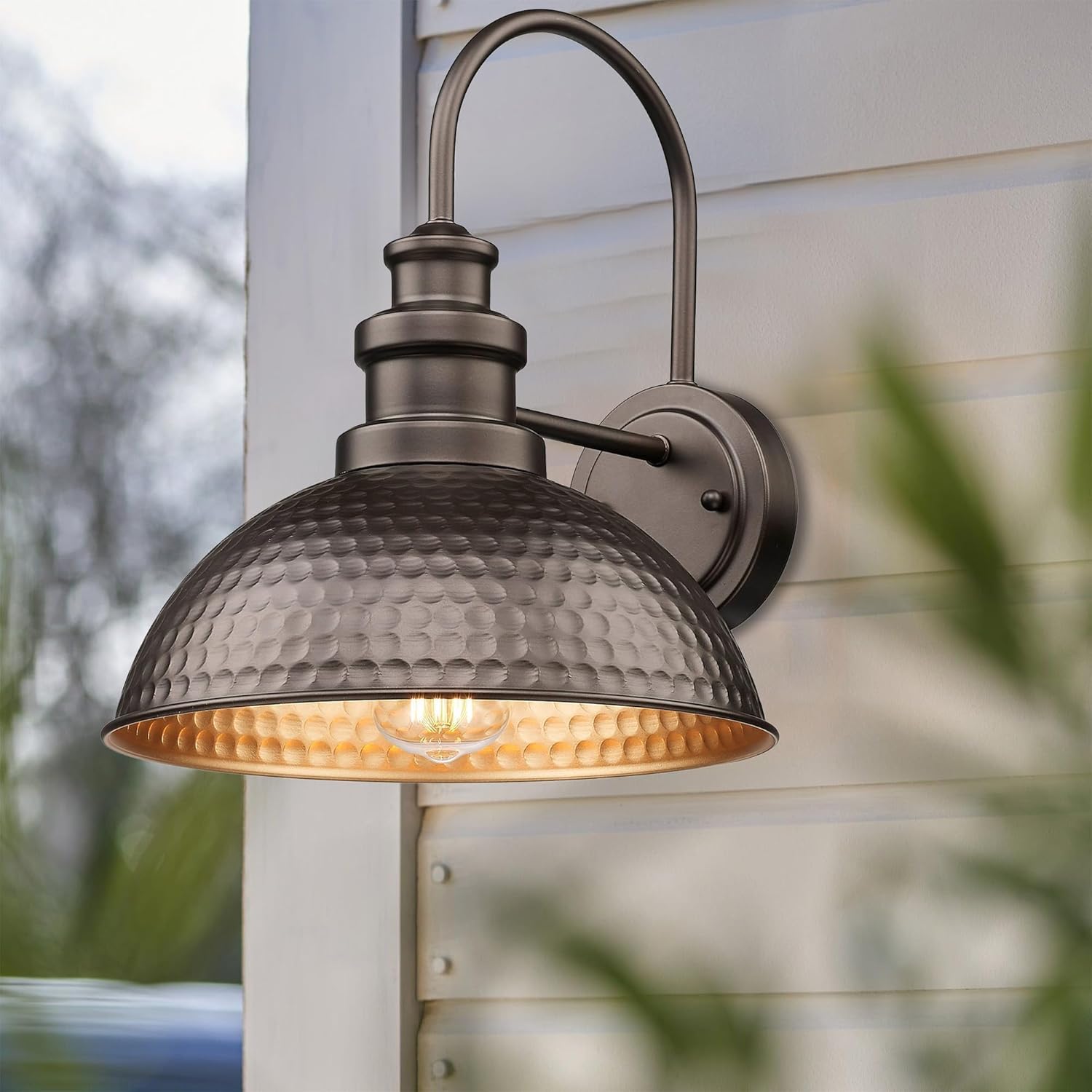 Farmhouse Barn Lights, Anti-Rust Outdoor Wall Light, Weather Resistant Exterior Lighting Fixture, E26 Base Industrial Outdoor Light for Porch,Garage,Patio (Oil-Rubbed Bronze, 6 Pack)