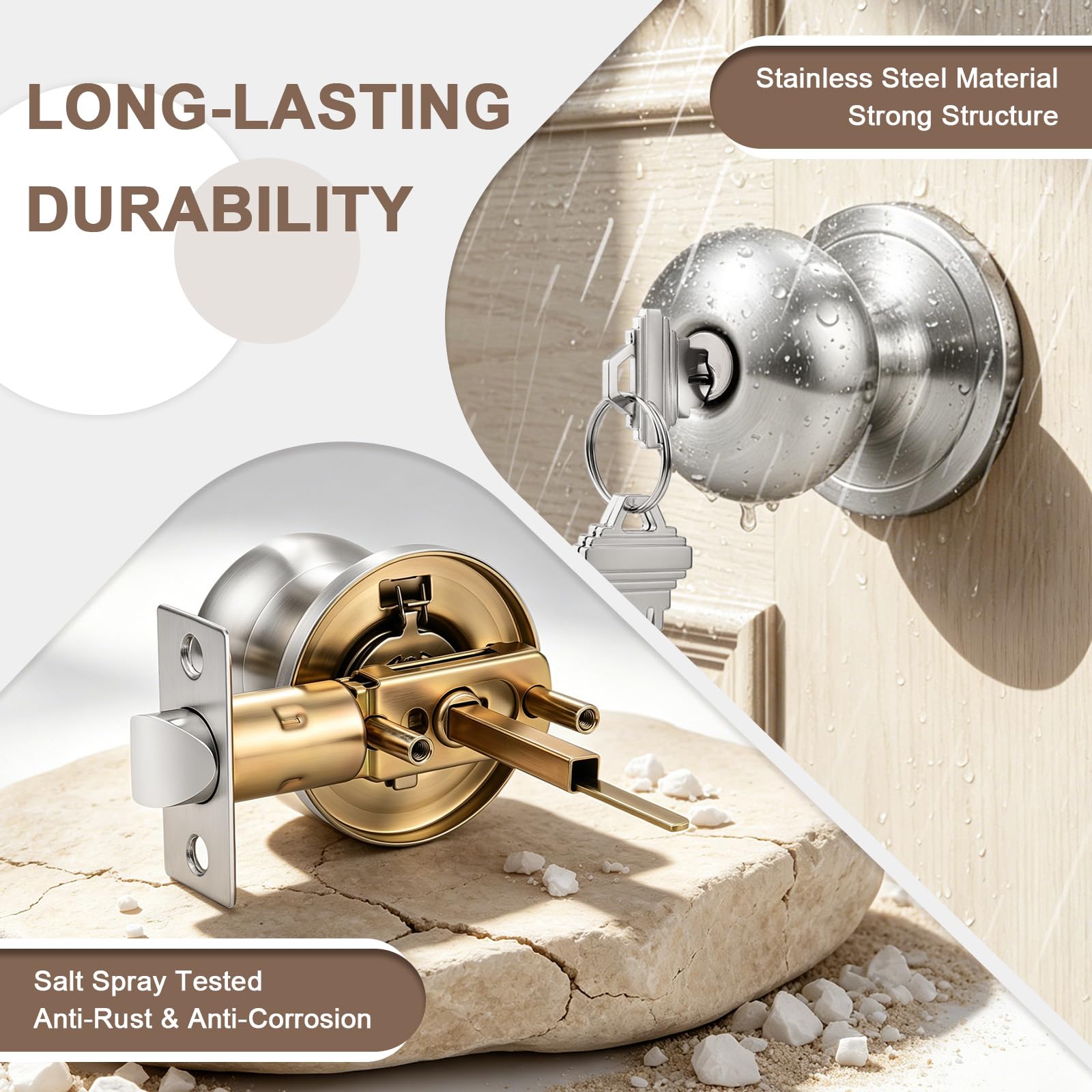 Keyed Entry Door Knob - Secure & Stylish -4