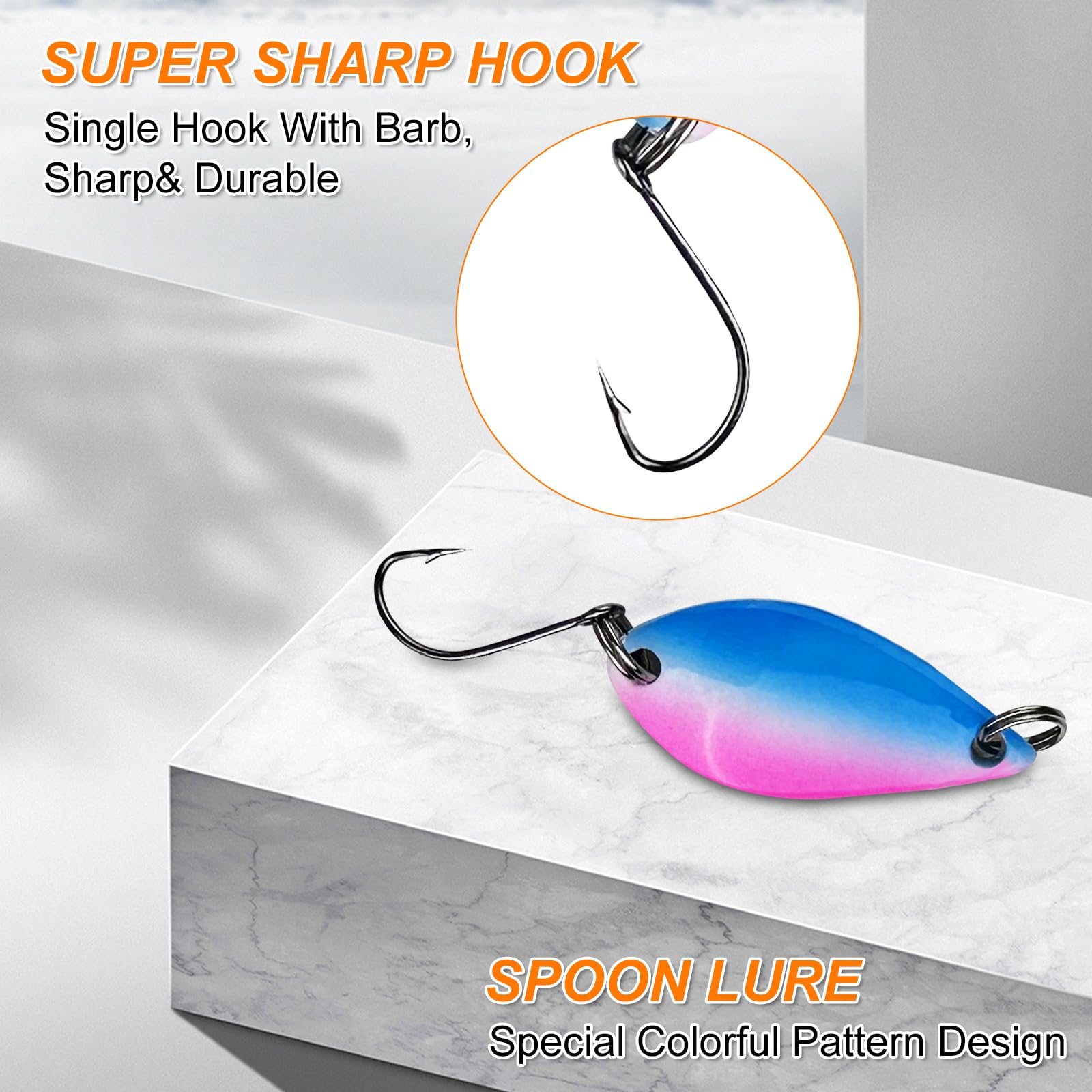16 Pezzi Esche Artificiali Spinning, Pesca Accessori, Spoon Trout Area, Cucchiaini Pesca, Cucchiai Esca Con Scatola, per Pesce Persico, Luccioperca, Trota in Acqua Dolce e Salata, Multicolore