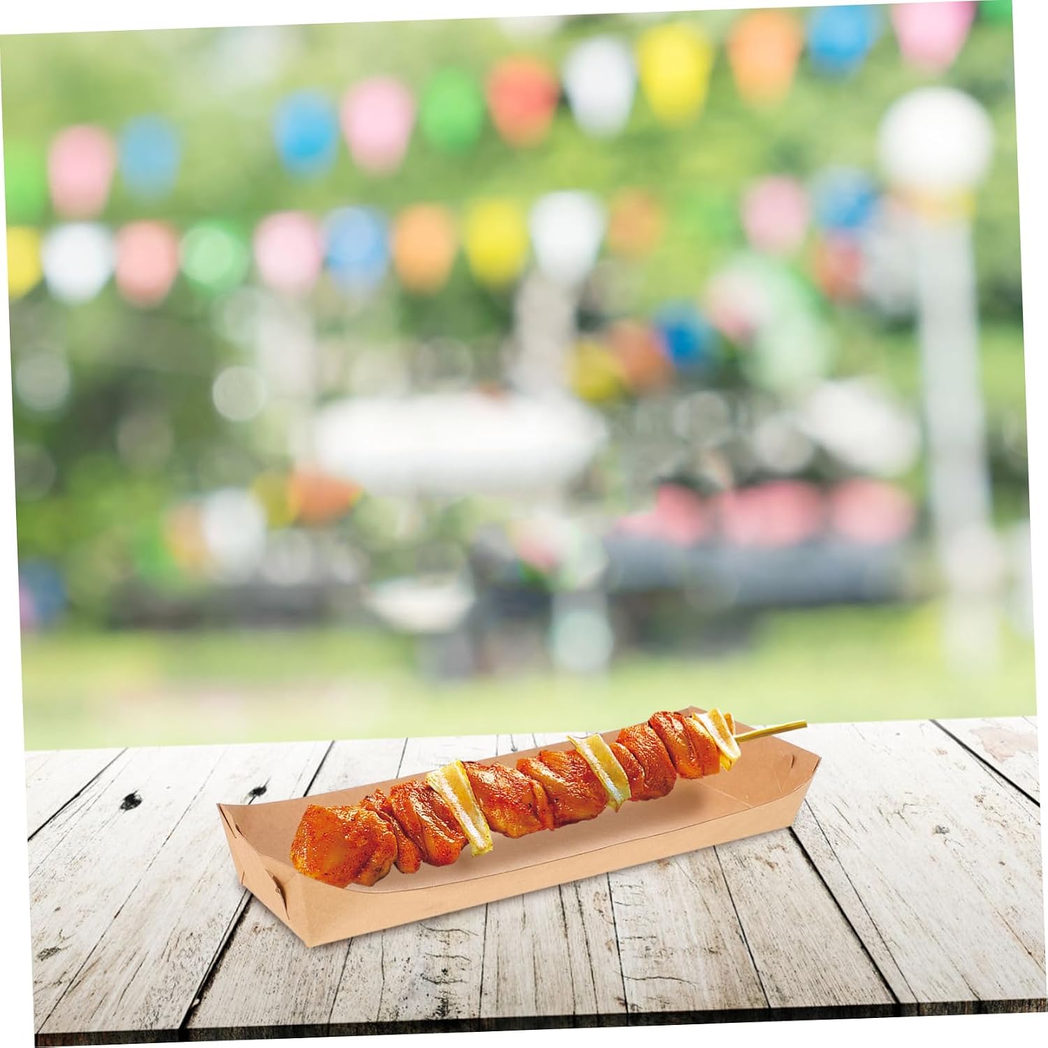 VALICLUD 100pcs Paper Snack Containers Grease Kraft Paper Takeout Boxes for Fries and Party Treats for Festivals and Picnics