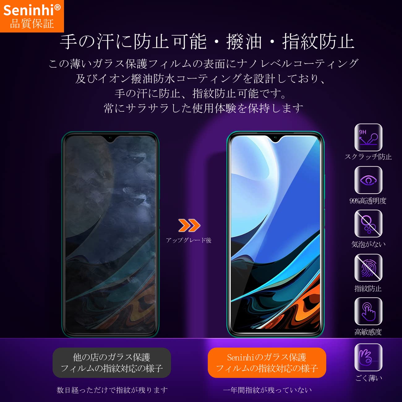 Amazon.co.jp: 対応 Xiaomi Redmi 9T ガラスフィルム 【2枚セット-国産