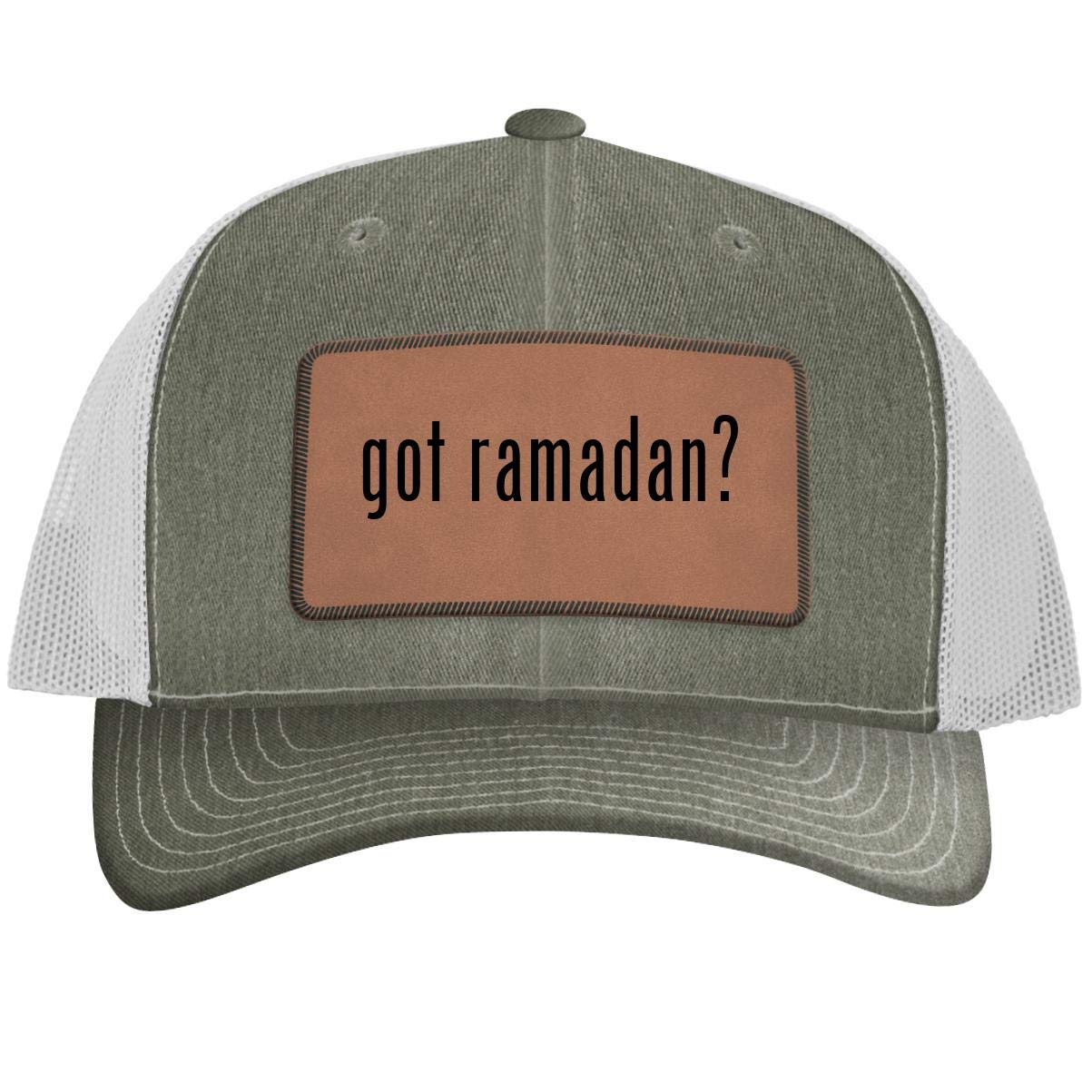 One Legging it Around got Ramadan? - Leather Dark Brown Patch Engraved Trucker Hat