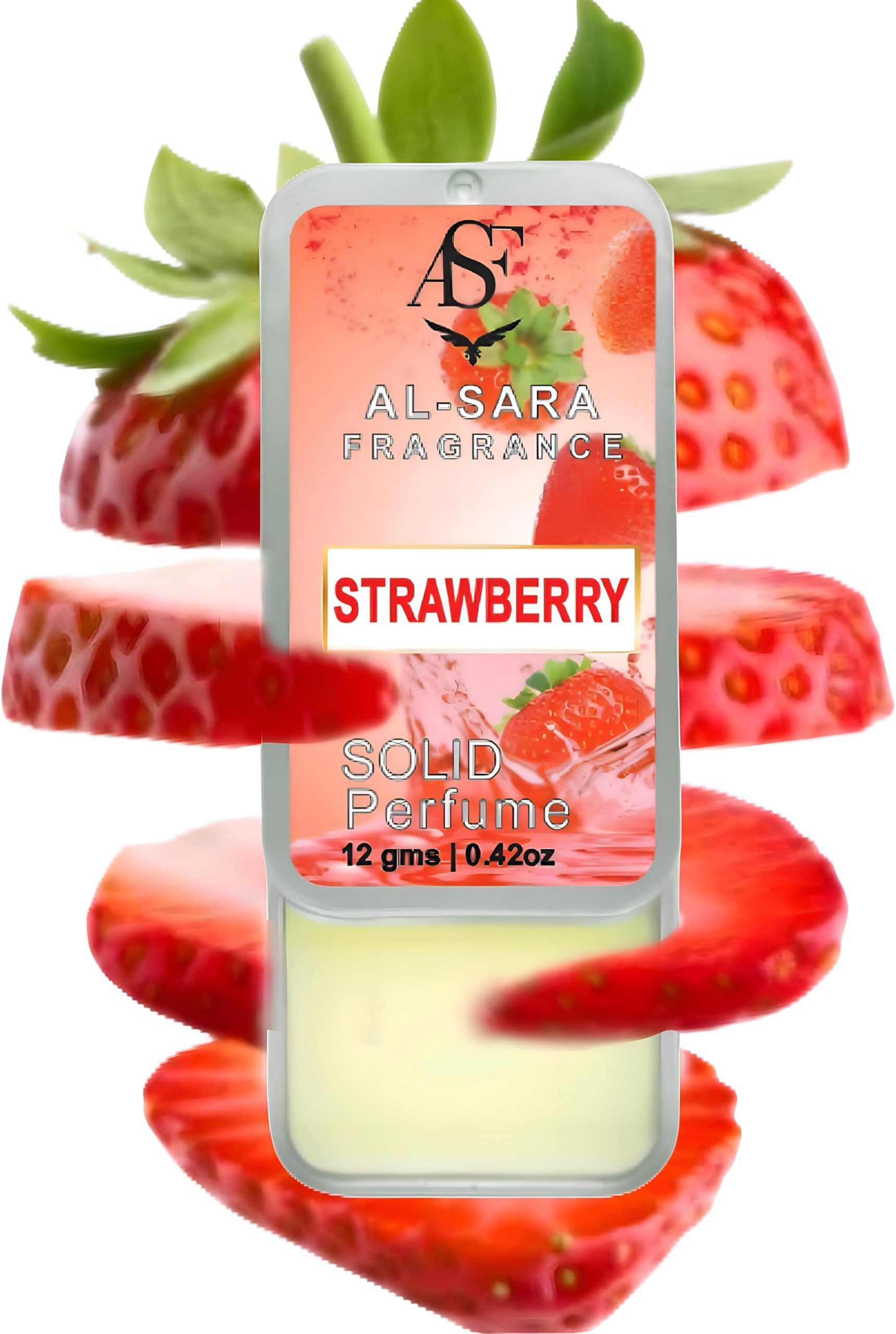 STRAWBERRY Solid Perfume for Men & Women | Alcohol-Free, Non-Greasy, Long-Lasting Natural Fragrance | Portable & Travel-Friendly Cologne (Strawberry)