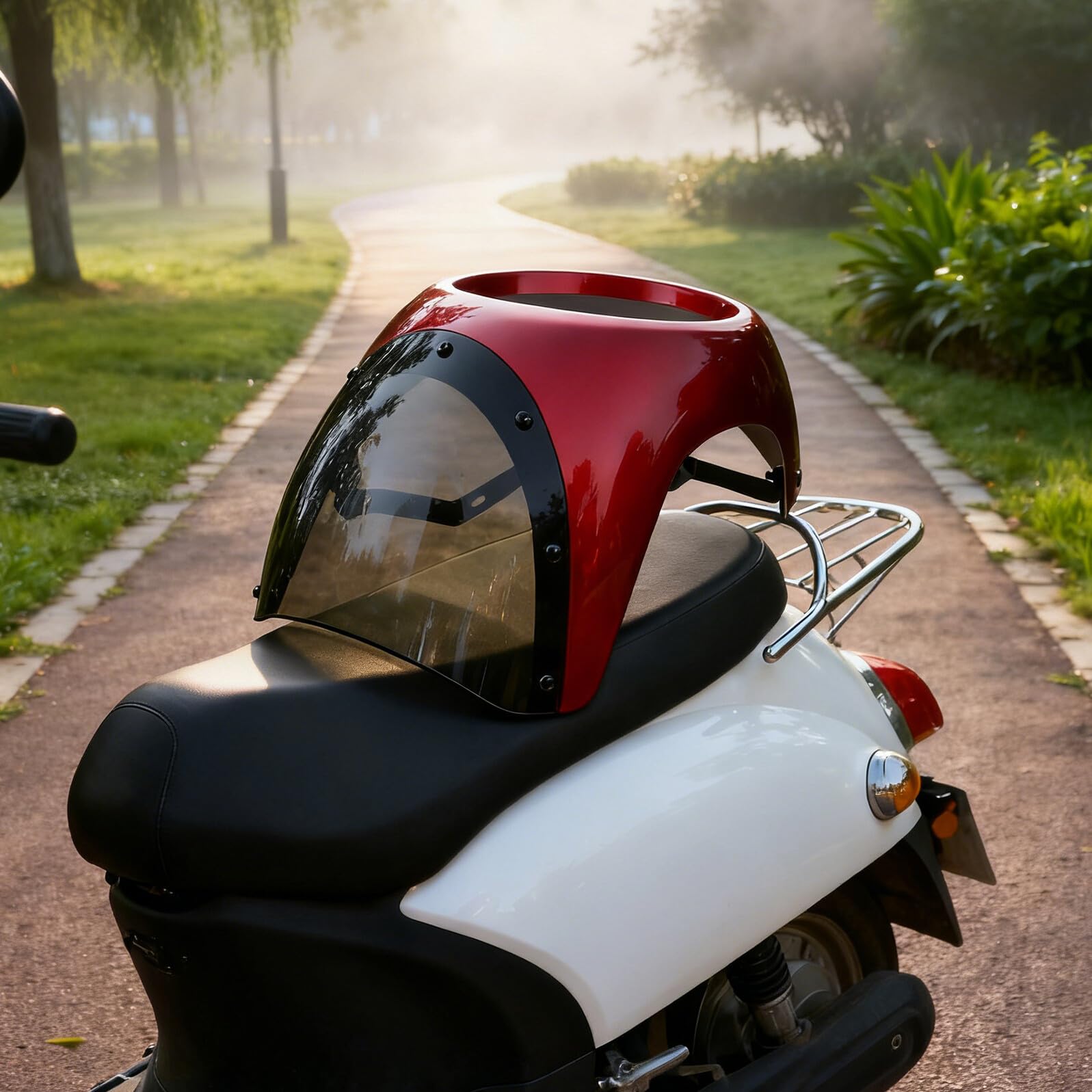 Cabilock Cupolino Parabrezza Moto 7 Pollici Antivento in Plastica Trasparente Deflettore Aerodinamico e Staffa Regolabile Copertura Faro Moto per Cruiser e Touring