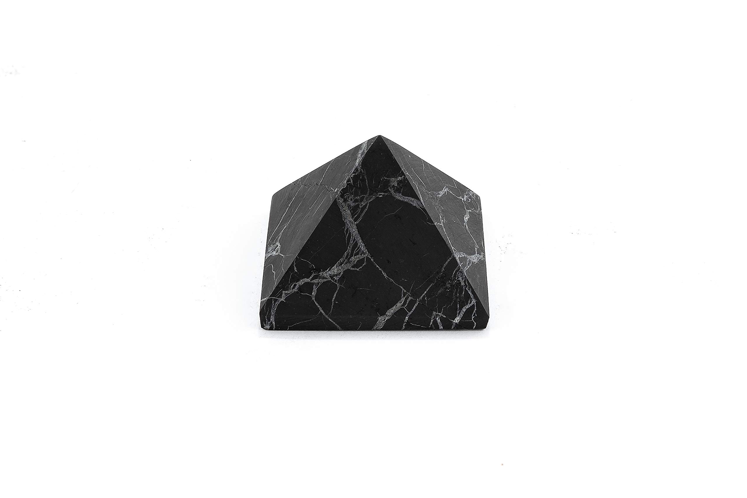 KASHU - Shungite Piramide Non Lucida | Pietra preziosa e curativa originaria della Carelia - Protezione Radiazioni Cellulare e EMF - 10 x 4 cm