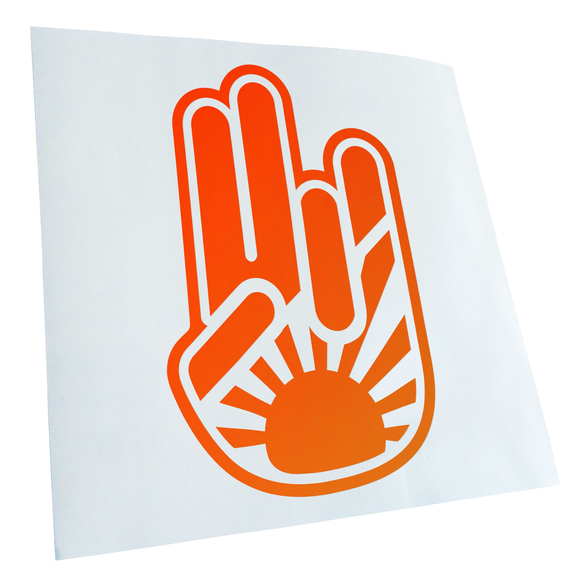 Kiwistar - Car Sticker - Neon Orange - 30 x 19 cm Big Japan Shocker Hand - Rear Window Car Sticker Weatherproof for Car Truck Moped Truck - Sticker Exterior Self-Adhesive Tuning Accessories for Window
