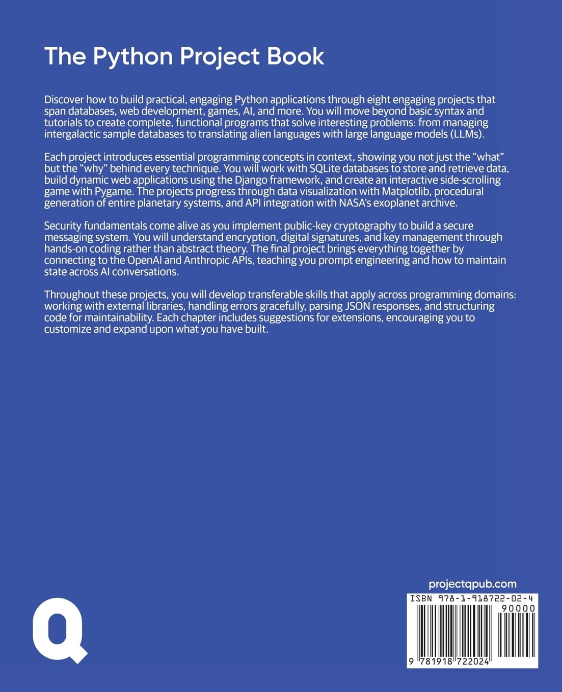 The Python Project Book: Build Games, Web Apps, and AI Tools