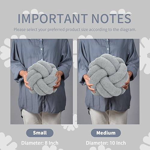 Miniatura 6 de Uvvyui Bolas de almohada con nudo suaves almohadas redondas anudadas para decoración del hogar almohadas transformadoras hechas a mano cojines de