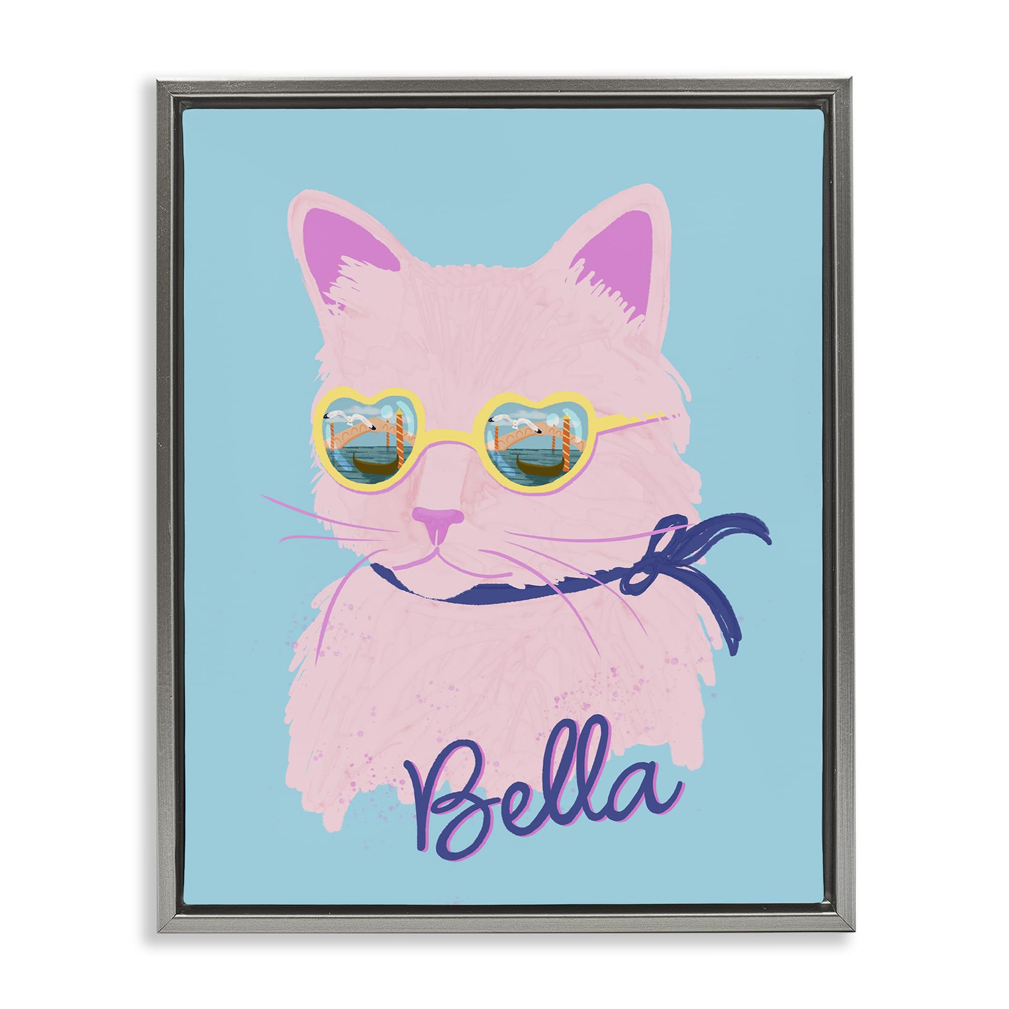 'Cool Cat Bella'| Floating Frame Canvas Art