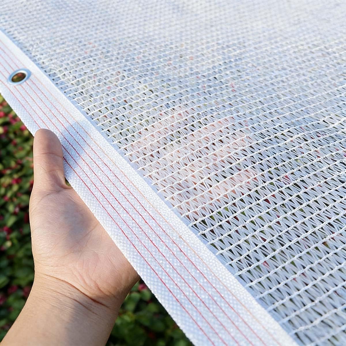 Voile D'ombrage Rectangulaire Blanc, Filet Protection Solaire, 1.5x5m 2x5m 3x8m 4x9m 5x7m 6x6m 7x8m 8x10m Toile Ombrage Extérieur pour Pergola, Serre, Jardin, Pet House(4.0mx7m)