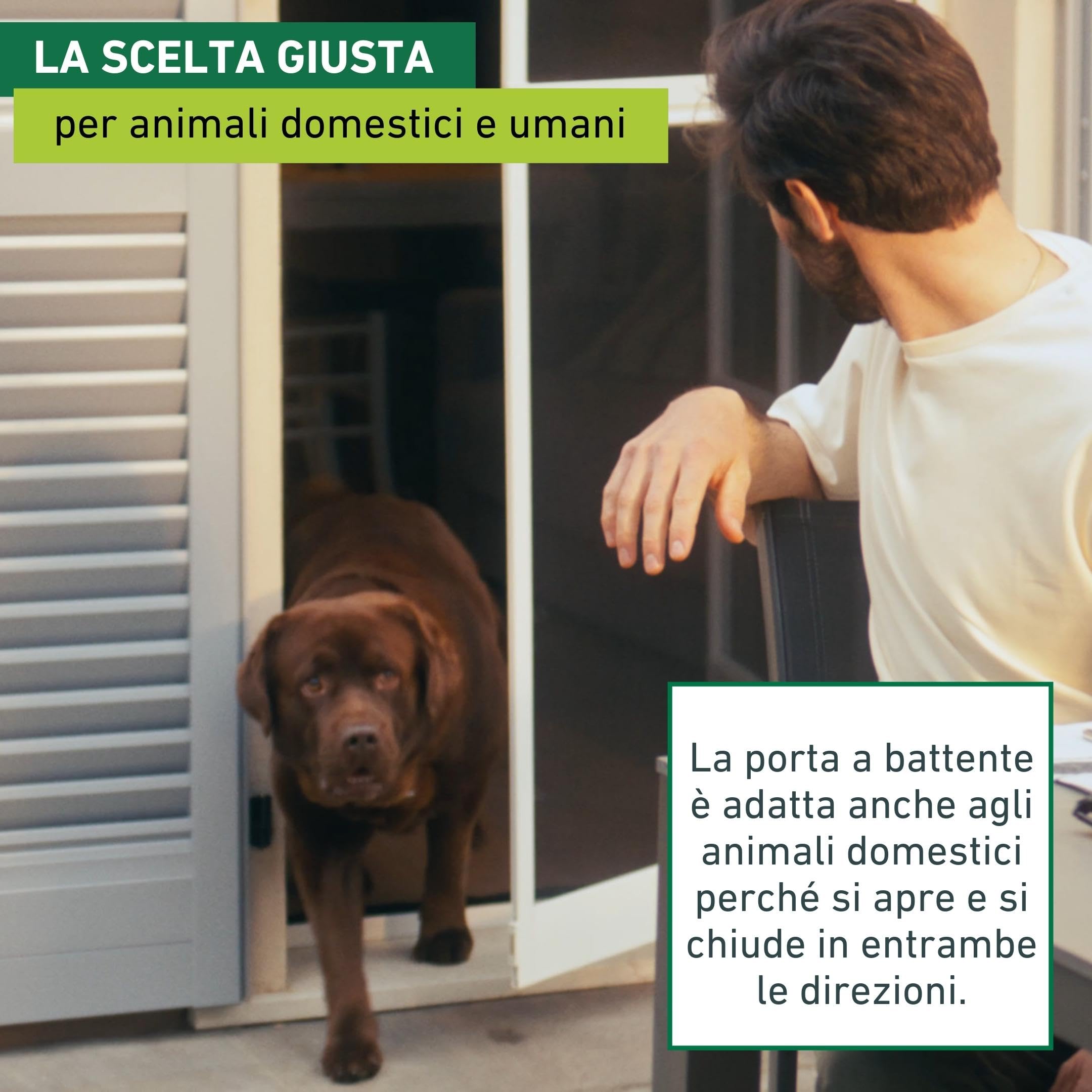 Windhager Expert 03241 - Zanzariera per porta a battente, zanzariera girevole, 100 x 210 cm, antracite